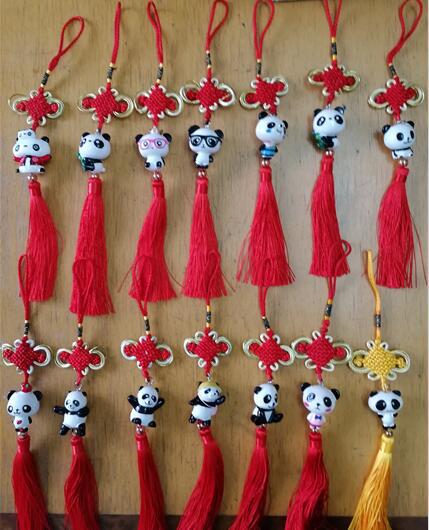 大熊貓平安結樹脂中國結車挂裝飾挂件四川旅遊紀念品活動禮品