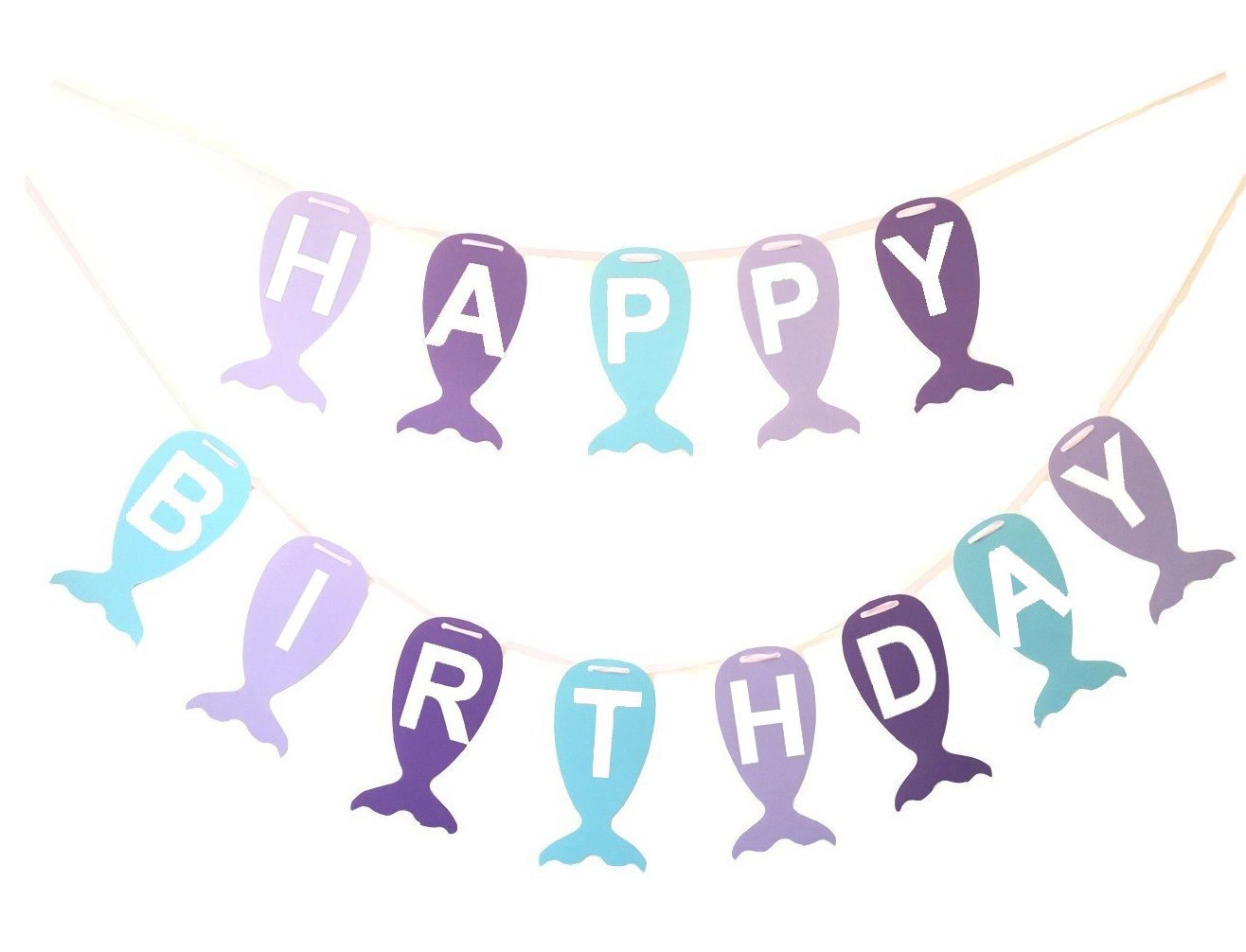 mermaid english birthday letter Banners new pattern party Supplies happybirthday Banners