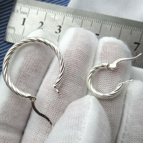S925 sterling silver threaded earrings women's earrings Korean simple retro personality men's and women's hoop silver earrings versatile