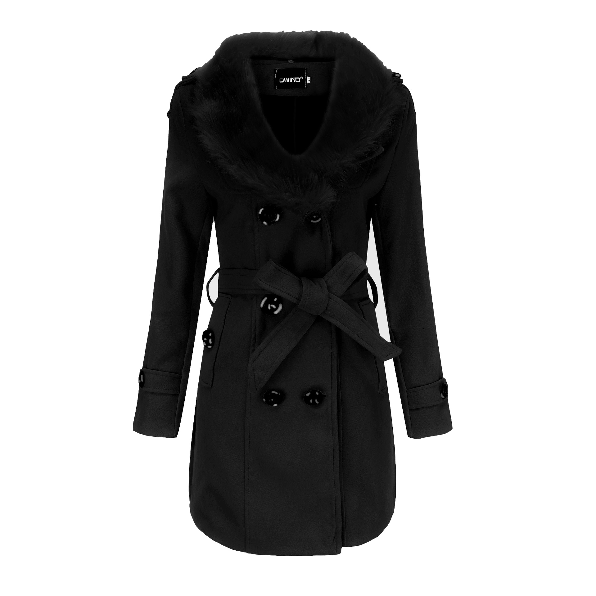 Women's Winter Coat With Large Fur Collar Double-sided Woolen Cloth