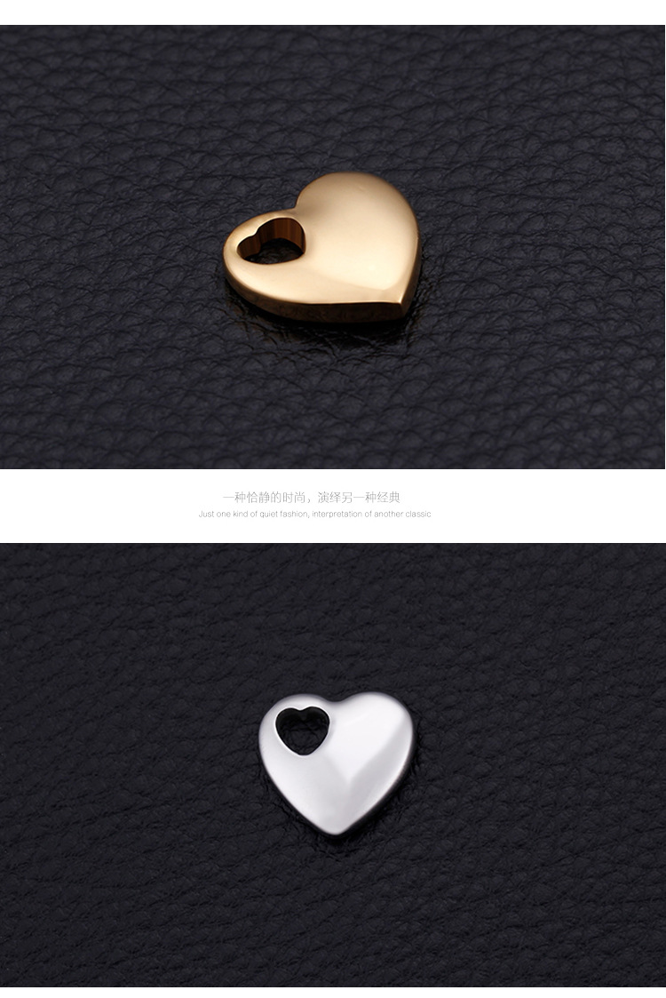3g Weight Pendant Jewelry Making Type 18K Gold Plated Plating Material 1 Piece Quantity 304 Stainless Steel Material Heart Shape Pattern Romantic Style Plating Craft Gold, Silver Color Titanium Steel 18K Gold Plated 7