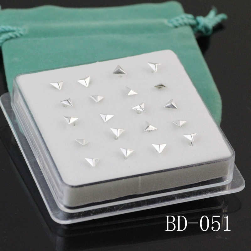 Европейский и американский Новый прокол нос шпильки Треугольник Серебряный Нос Шпильки унисекс желание трансграничной поставки