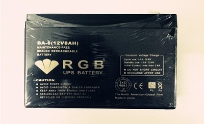 美国RGB蓄电池12V8AH（BA-8)  质保一年 行货 包邮