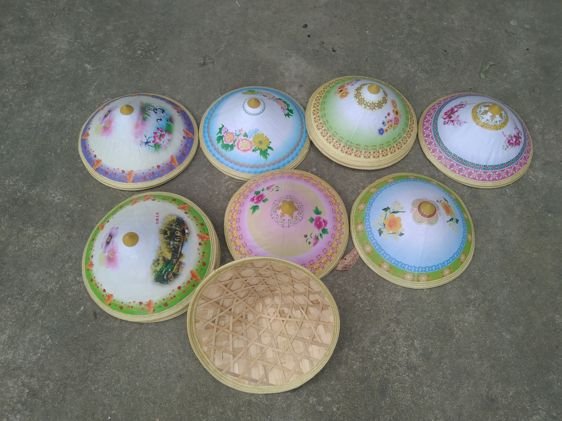 特色斗笠彩绘竹帽春游个性斗笠表演斗笠厂家男女儿童斗笠36cm