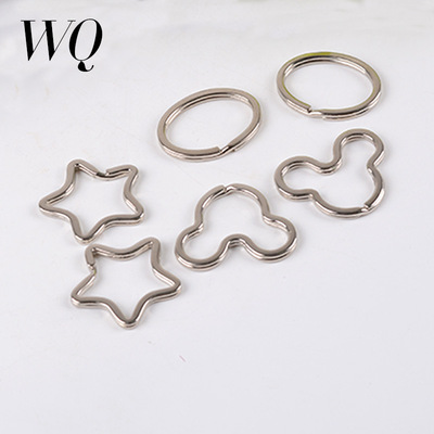 米七鑰匙扣動物異形鑰匙扣橢圓異形刻字鑰匙圈五角星異形刻字平圈