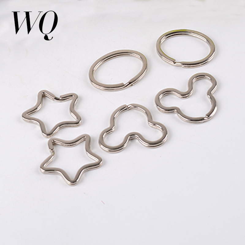 米七鑰匙扣動物異形鑰匙扣橢圓異形刻字鑰匙圈五角星異形刻字平圈