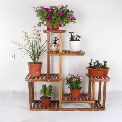 Manufactor wholesale Flower trellis solid wood balcony a living room woodiness Plant stand Scindapsus Chlorophytum Pot stand indoor Carbonize