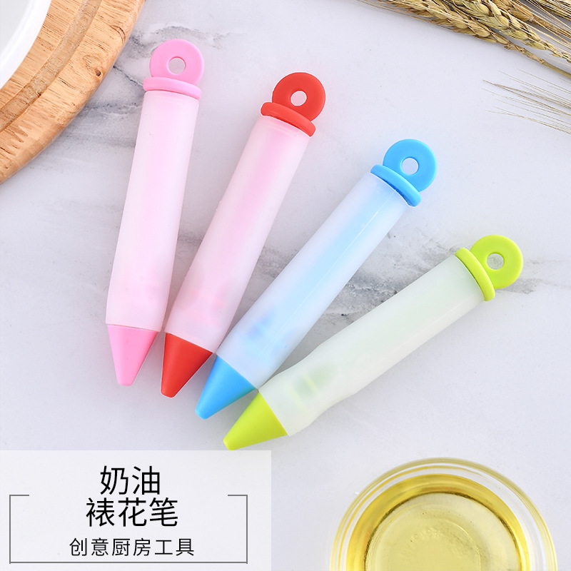 食品级硅胶巧克力果酱写字裱花笔烘焙工具 DIY蛋糕涂鸦笔挤奶油枪