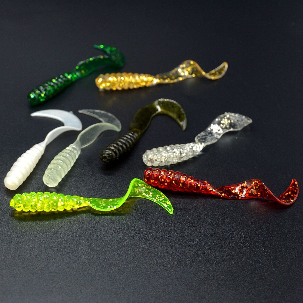 Soft Grubs Lures 60mm 2g Curl Tail Grubs Fresh Water Bass Swimbait Tackle Gear