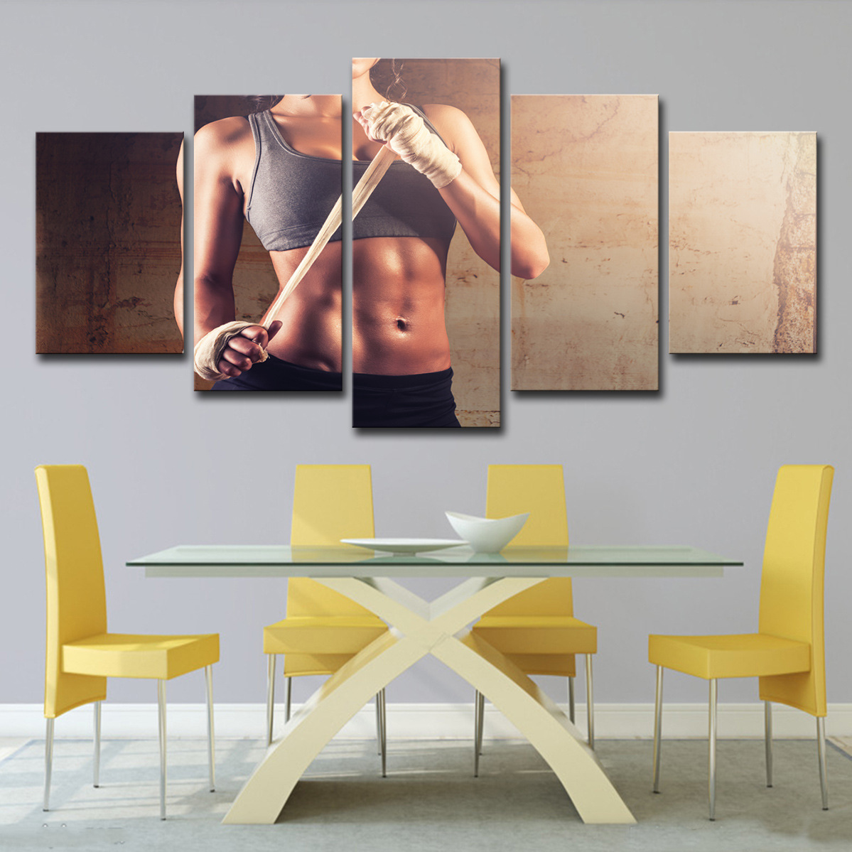 Cross-border Amazon wish5 block art healthy sexy gym fitness…