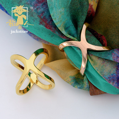 稻草人饰品丝巾扣戒指钛钢炉内真空电镀超强保色无钩丝免品检产品