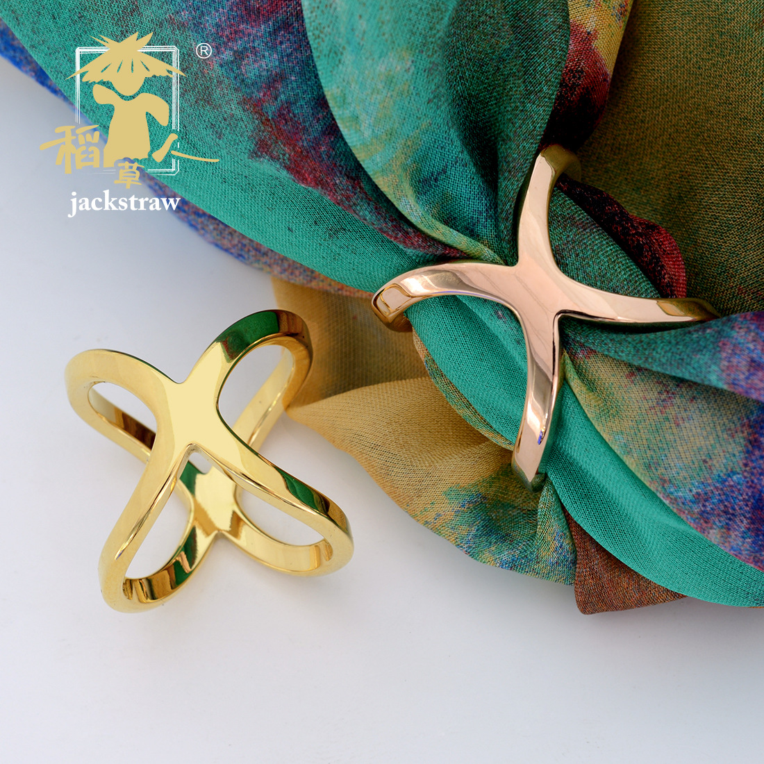 稻草人饰品丝巾扣戒指钛钢炉内真空电镀超强保色无钩丝免品检产品