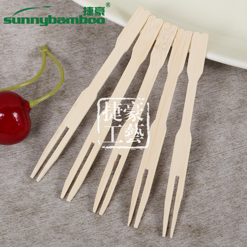 Factory direct sales, coffee shop fruit pastries, disposable bamboo fruit forks, household flat-head bamboo skewers in stock, hot sale detail image 4