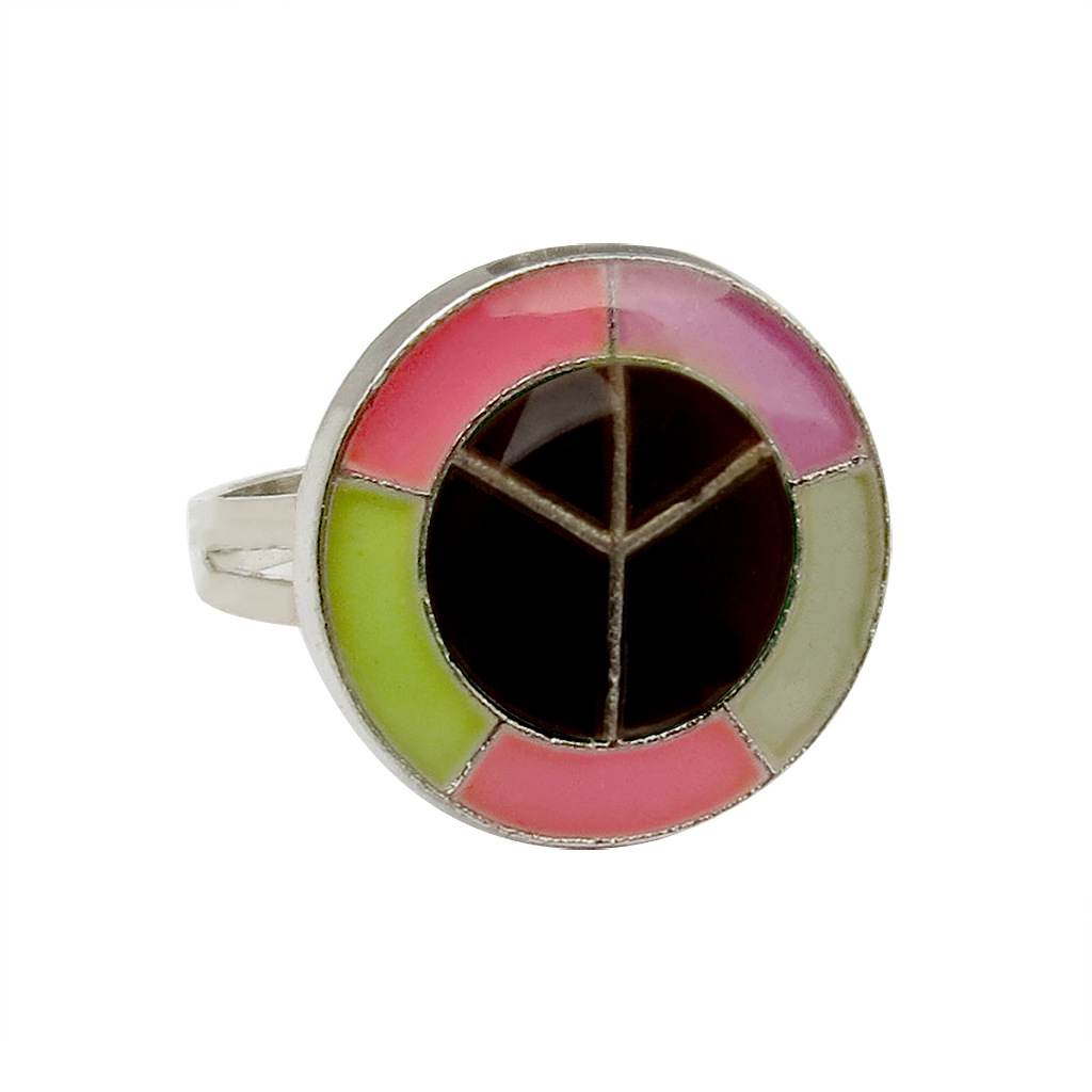 50g Weight Artificial Gemstones Inlay Material Birthday Occasion Alloy Material Heart Pattern Women'S Gender Plating Design Fashion Style Simple Peach Heart Love Butterfly Moon Color Changing Ring 45