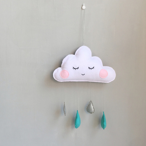 ins decoration ins style Nordic style children's tent decoration clouds felt raindrop pendant children's room decoration wall decoration