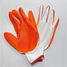 尼龙13针丁腈手套丁晴劳保桔色橙色浸胶工作防护蓝色丁青手套黑色