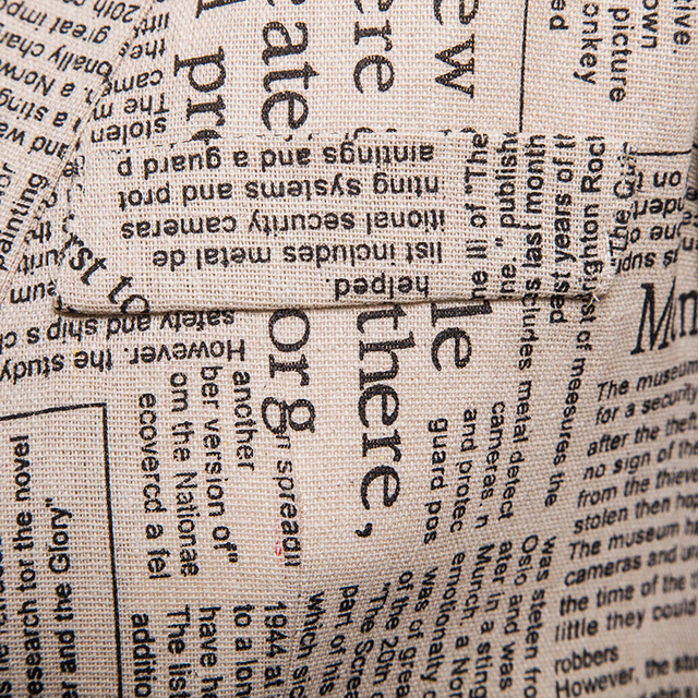 Men’s Wear Newspaper Style Design A Button Men’s Turn-collar Suit 