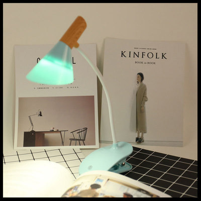 WJL-609-1觸摸護眼充電台燈 臥室書房閱讀USB床頭小夜燈 夾子台燈