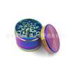 Factory hot selling colorful striped cigaretteer diameter 50mm zinc alloy crusher rotor vortex metal cigarettes spot spot