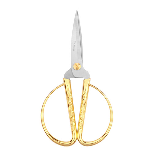 Stainless steel dragon and phoenix scissors festive dragon and phoenix scissors opening ribbon cutting scissors household tailor scissors retro small scissors