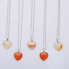 Organic pendant, agate onyx accessory heart shaped heart-shaped, with gem