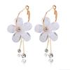 Earrings flower-shaped, acrylic resin, Japanese and Korean, new collection, flowered