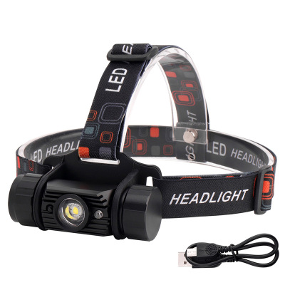 LED Sensing headlights USB charge outdoors Strong light Go fishing Hunting Flashlight Headlight