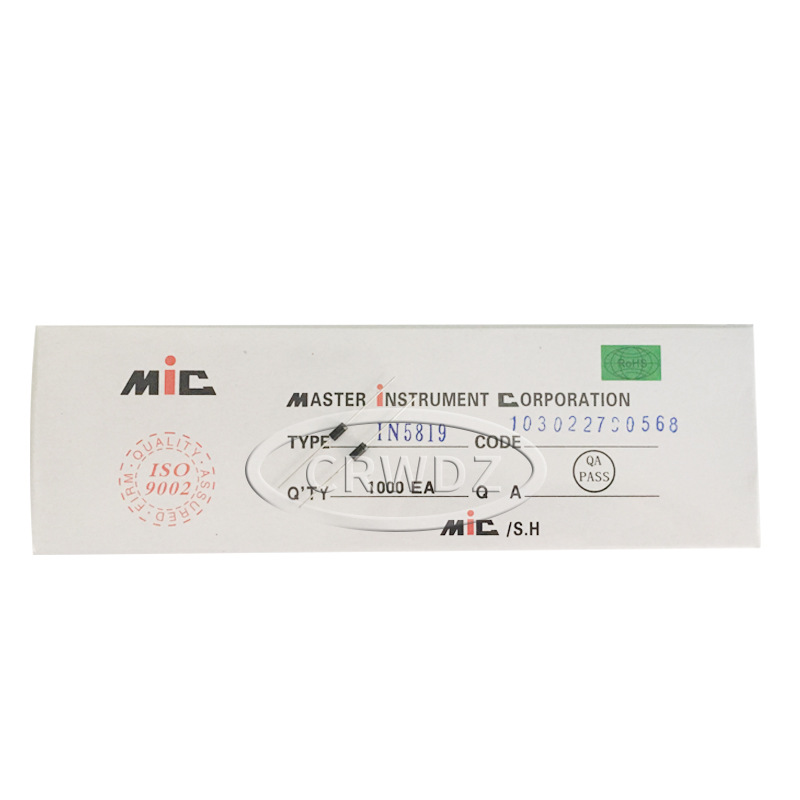 1N5819 DO-41封装全新MIC 5819 直插肖特基二极管  45MM散装