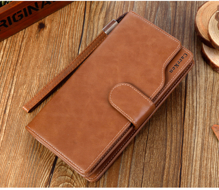 New Men's Wallet Long Oil Wax Leather Clutch Classic Crazy Horse Leather Retro European And American Wallet display picture 1