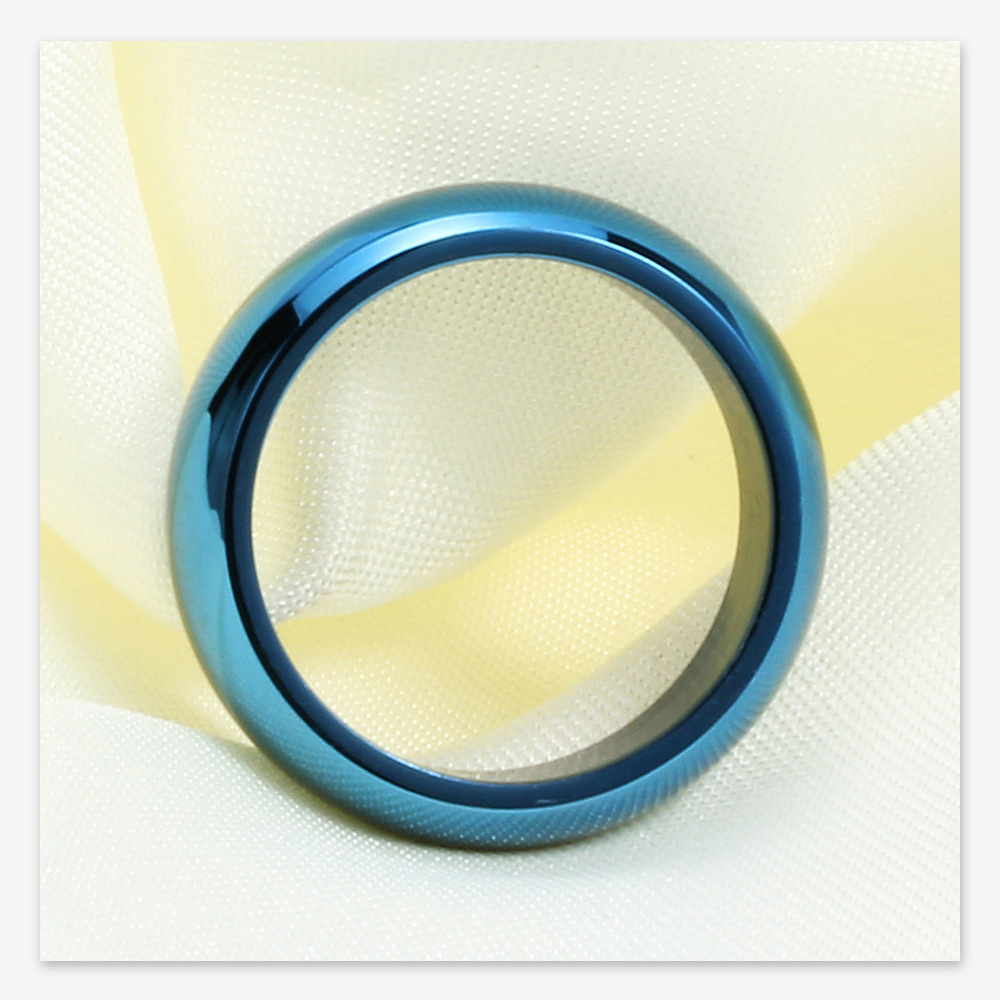 Vintage Style Round Titanium Steel Epoxy Rings