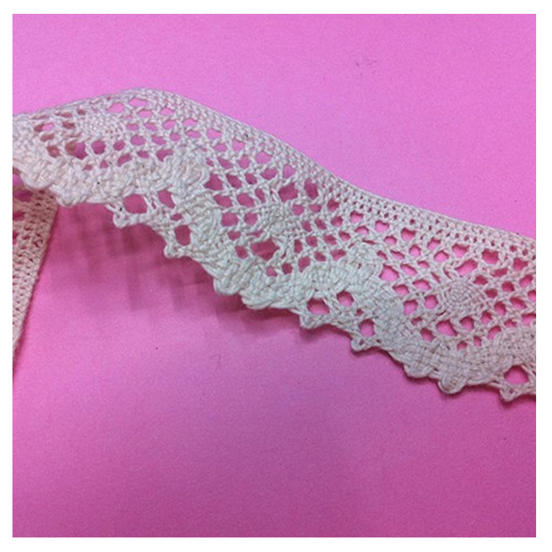 厂家直销阿里热卖质高价廉细纱2.5CM本白全棉花边　蕾丝辅料花边