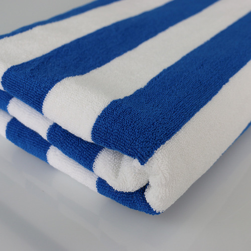 Blue and white striped bath towel, beach towel, colored striped towel, foreign trade export, pure cotton towel, wholesale embroidered logo