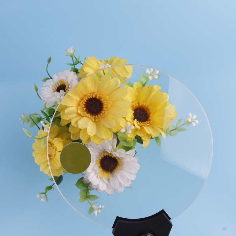 新款厂家直销超大号135mm手持式带3LED灯指南针高档放大镜607