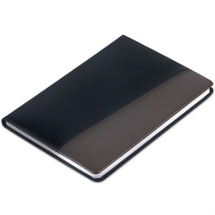 得力7912皮面筆記本拼色拼接32K120頁商務記事本辦公筆記本子