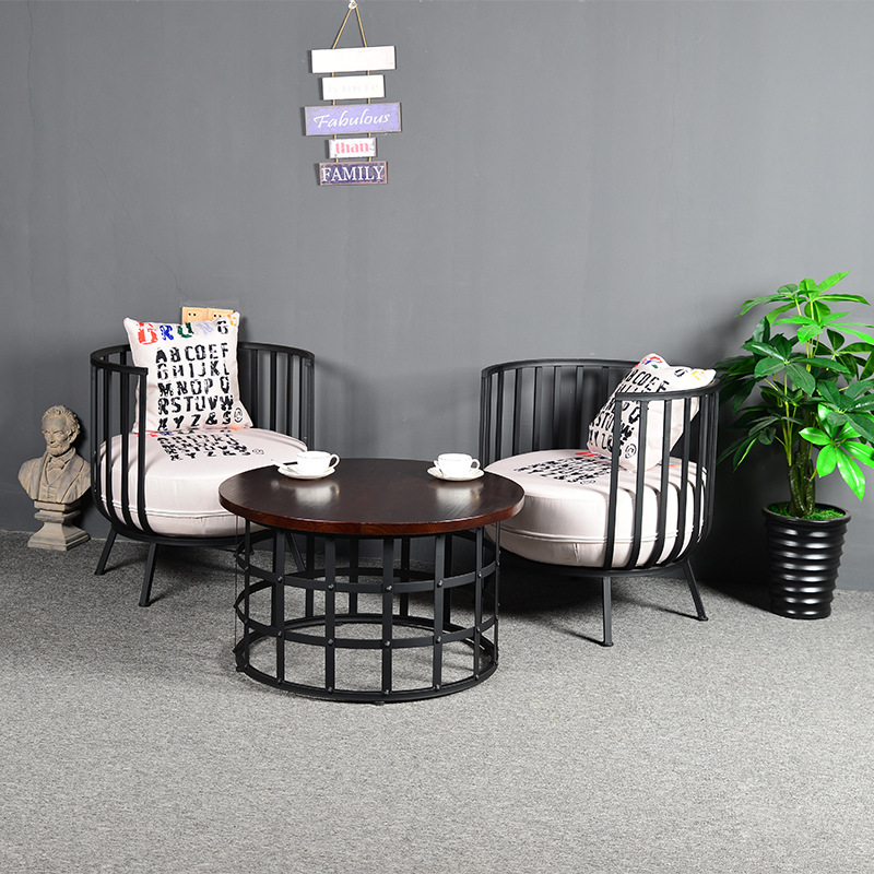 客厅铁艺靠背椅 奶茶咖啡厅休闲酒杯椅北欧软垫铁艺半杯椅可定制