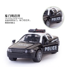 声光合金回力美国警车 儿童仿真惯性玩具警车模型 现货供应