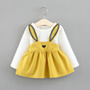 Cotton dress with sleeves, cartoon girl's skirt, 2020, children's clothing, suitable for import, autumn