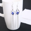 Blue Diamond Silver Ear Hook