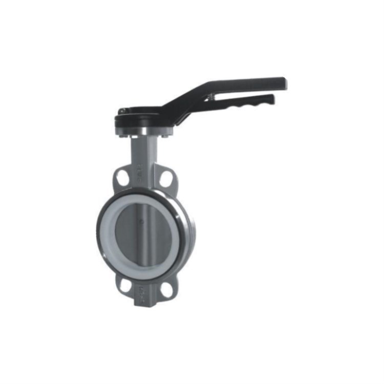 无销通轴不锈钢板四氟蝶阀 手动无销通轴不锈钢板四氟套蝶阀