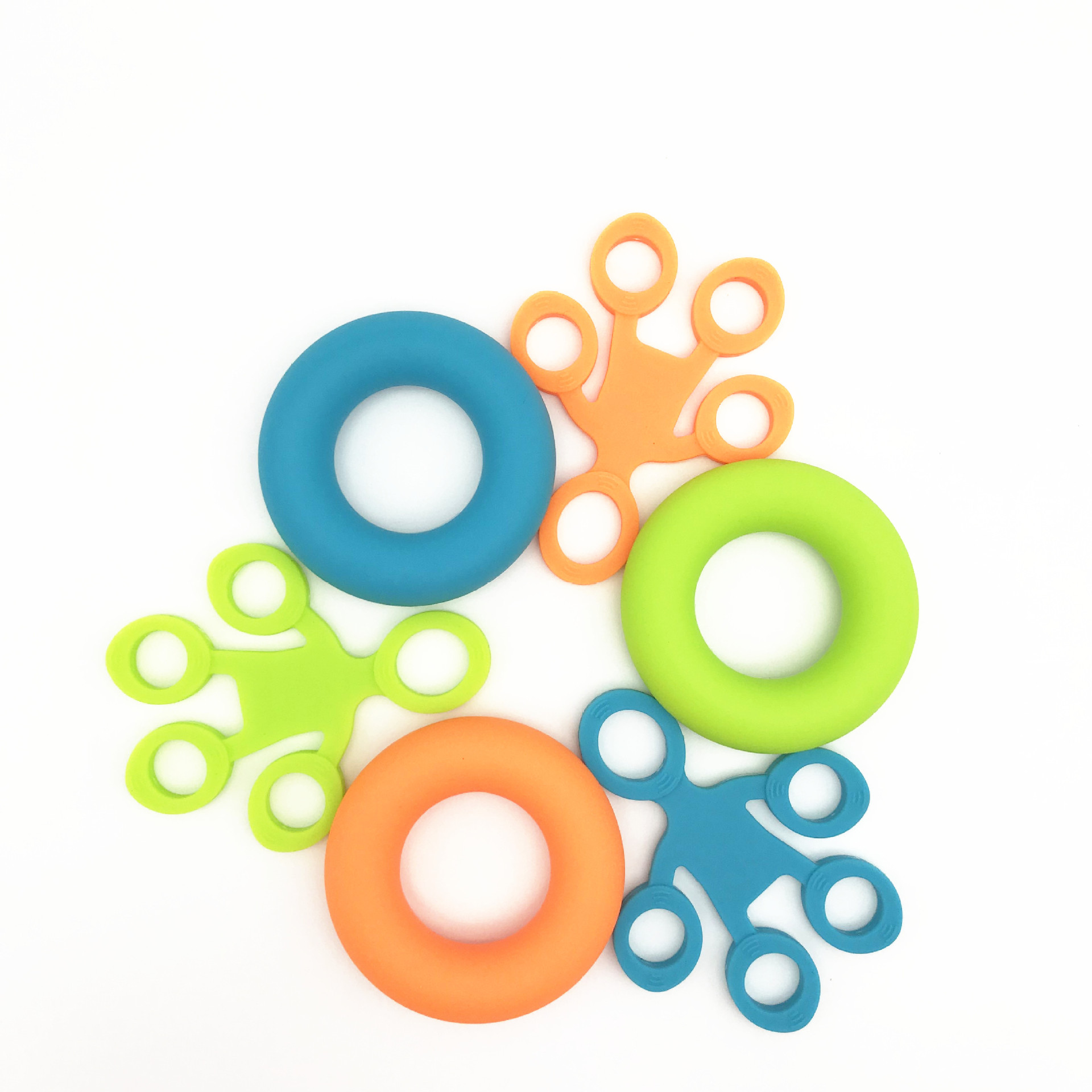 握力器套装手指拉力器硅胶弹力带 手部训练器人形拉力带