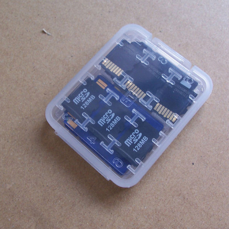 Caja de tarjeta de memoria caja de tarjeta SD tarjeta flash caja de almacenamiento TF SD MS palo corto pequeña caja blanca