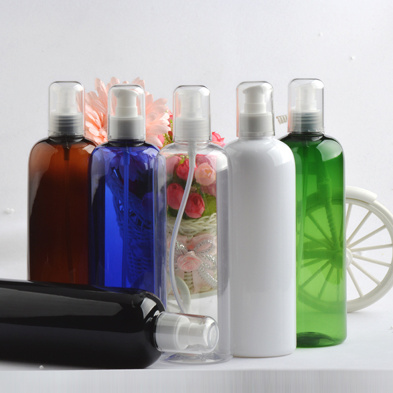 500ml毫升圆肩白色瓶AS粉泵瓶按压泵鸟嘴瓶BB霜纯露瓶分装空子