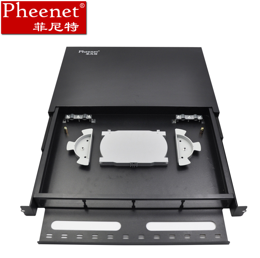 菲尼特 数据光纤配线架24口抽拉式机架式抽拉箱终端盒