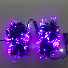 廠家直銷 10米100LED  戶外防水紫色燈串，聖誕節日亮化裝飾串燈