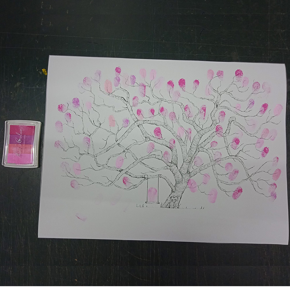 生日宴同学会公司活动party来宾签到指纹画DIY创意树小清新WS8415