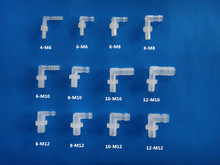 M10公制弯水嘴，M8螺纹直角水嘴M6弯头塑料弯通90°螺纹接头 塑料