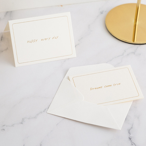 Simple Korean bronzing creative birthday Dragon Boat Festival thank you message graduation small card simple greeting card envelope