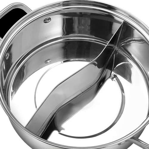 304 Stainless Steel Couples Hot Pot Electric Stove Pot Dual Flavor Hot Pot Wok with Double Base Hot Pot Basin Large Capacity Household Commercial Pot