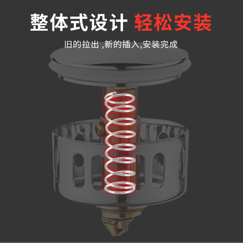 Válvula de desagüe con tapón emergente – repuesto para lavabo de acero inoxidable