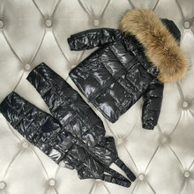 现货供应 黑色儿童羽绒服套装 白鸭绒尼龙带帽拉链式羽绒服